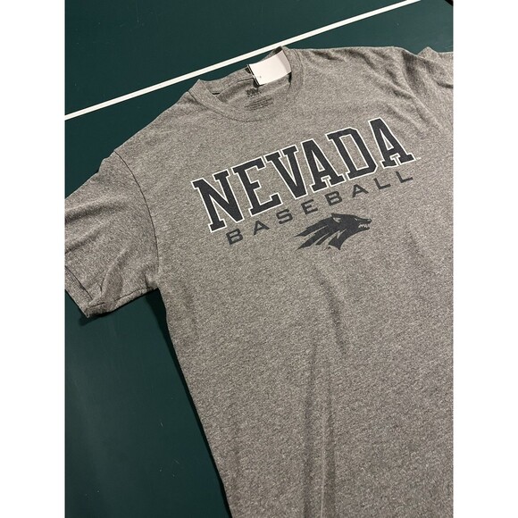 University Of Nevada Reno Wolf Pack Baseball SS Tee T-Shirt MEDIUM Gray NCAA - Picture 3 of 6